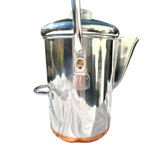 Vintage 1801 Revere Ware 14-Cup Stovetop Percolator Copper Clad Bottom - Picture 2 of 6